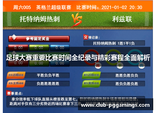足球大赛重要比赛时间全纪录与精彩赛程全面解析 足球大赛重要比赛时间全纪录与精彩赛程全面解析